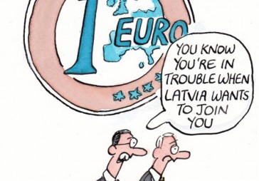 Guardian kariķē Latvijas vēlmi iestāties eirozonā