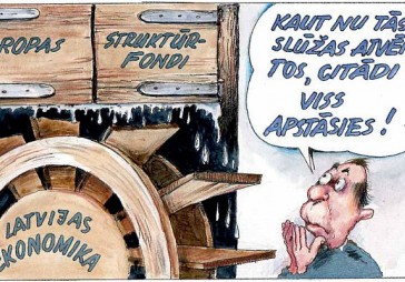 DB karikatūra: Atgriešanās recesijā  var kļūt par realitāti 