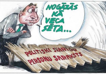DB karikatūra: Anketas dūre  zvetējusi vēju   