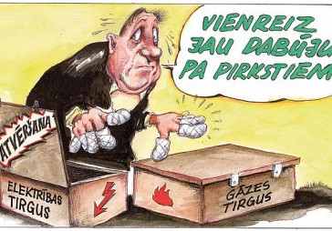 DB karikatūra: Neuzkāpt uz elektrības grābekļa  