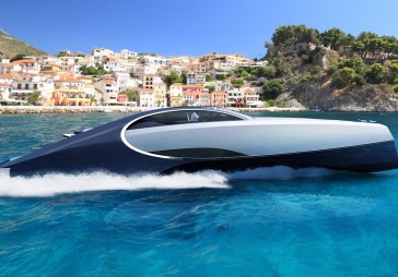 FOTO: Bugatti jaunajam superauto seko grezna sporta jahta
