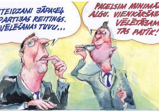 DB karikatūra: Spiediens uz nepareizo sviras plecu 