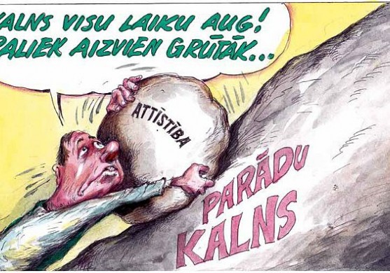 DB karikatūra: Sliktie kredīti un finanšu nepatikšanas