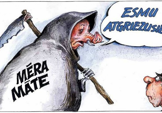 DB karikatūra: Cūku bēres bez mielasta 