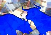 Akciju cenas pieaug Volstrītā, bet krītas Eiropas biržās