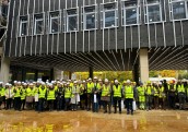 FOTO: Pabeigti apjomīgākie būvdarbi Veselības centra 4 jaunajam medicīnas kompleksam